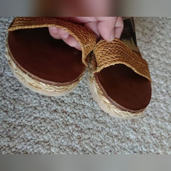 Casadei Brown Leather Ankle Strap Flat Sandals Size 37.5 - Picture 7 of 12